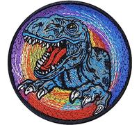 Dinosaur Sew on Patch - Tyrannosaurus Rex Iron on Patches for Paleontologists, Dinosaur Movies Fans - Wildly Popular Embroidered Patches for for All Fabrics | 80X80 mm