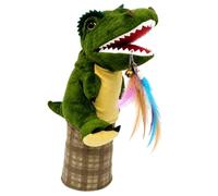 Dinosaur Shaped Cat Wrestling Gloves Safe Play Pet Interactive Hand Puppets with Feather Cat Teaser Catnip Infused Wrestling Puppet Engaging Entertainment Supplies