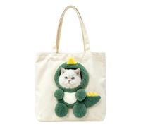 Dinosaur Shaped Show Head Pet Canvas Shaped Shoulder Bag, Pet Out Bag