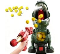 Dinosaur Shooting Game - Movable Target Shooting Game Dinosaur with Air Pump Gun and Foam Bullets, Score Record,Spray Effect & Sound, LED & Sound, Dinosaur Toy for Boys Girls (1 Set)