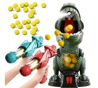 Dinosaur Shooting Toy for Boys Girls, Movable Target Shooting Game Dinosaur with Air Pump Gun and Foam Bullets, Score Record,Spray Effect & Sound, LED & Sound for Boy Girls 2+ Years Old (2 Set)