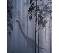 Dinosaur Shower Curtain Set Animals Dino Decor Fabric Shower Curtains Sets for Kids Boys Men Grey and Blue Purple Bathroom Bath Accessories with Hooks 60x72"(W*H)
