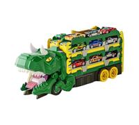 Dinosaur Sieve for Boys, Dinosaur Truck Toy | Foldable Vehicle Toy Dinosaur Transport Truck | Transform Race Track Vehicle Playage Transport with 18 Cars for Year