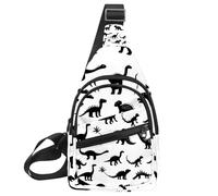 Dinosaur Silhouette (31) Sling Backpack Crossbody Bag Convertible, Small Diaper Bag Hiking Daypacks