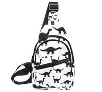 Dinosaur Silhouette (52) Sling Backpack Crossbody Bag Convertible, Small Diaper Bag Hiking Daypacks