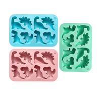 Dinosaur Silicone Candy Molds - 3 Pack 8-Cavity Non-Stick Trays | T-Rex, Stegosaurus, & Triceratops Shapes | Food-Grade Silicone Moulds for Chocolate, Gummies, Biscuits, and Themed s