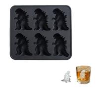 Dinosaur Silicone Ice Cube Tray,Monster Ice Cube Mould Novelty Ice Cube Mold,Reusable Easy Release Monster Ice Mold for Juice Cocktails Whiskey Chocolate Biscuit (Black)