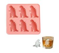 Dinosaur Silicone Ice Cube Tray,Monster Ice Cube Mould Novelty Ice Cube Mold,Reusable Easy Release Monster Ice Mold for Juice Cocktails Whiskey Chocolate Biscuit (Pink)