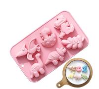 Dinosaur Silicone Mold | 6 Cavity Cute Different Dinosaur Silicone Molds - Cute Dinosaur Molds for Cartoon Dino, Dinosaur Cake Decor, Dinosaur Silicone Candy Mold for Chocolate,