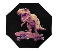 Dinosaur Skateboard Compact Umbrella Travel 3 Fold Folding Umbrella for Sun Protection Rain Manual