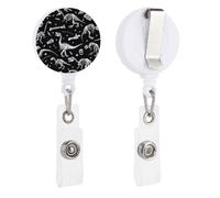 Dinosaur Skeleto Skulls Bones Cute Retractable Badge Holder Reel ID Name Card Holders Office Nurse Doctor