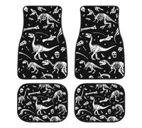 Dinosaur Skeleto Skulls Bones Fashion Car Floor Mats Set of 4 Waterproof Non-Slip Carpet Accessories