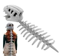 Dinosaur Skeleton - 47.24 Inches Dinosaur Skeleton Costume Set, Skull Headpiece And Spine Costume | Funny Dino Covering For Home Party Indoor Dress Up Boys Girls Adults Accessories