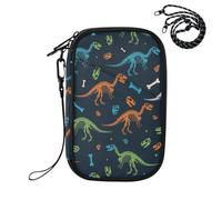 Dinosaur Skeleton Black Passport Holder for Travel Passport Holder Pouch