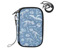 Dinosaur Skeleton Blue Passport Holder for Travel Passport Organizer