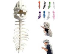 Dinosaur Skeleton Costume, 3D Dinosaur Skeleton Headgear, Dino Skeletons Costume, For Dress-Up, Parties & Photos (H, 31in)