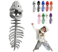 Dinosaur Skeleton Costume ，Cozy Dino Skeleton ，Huggable Softness 3D Skeleton Costume For Dress-Up, Parties & Photos (Grey, Big)