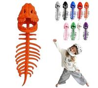 Dinosaur Skeleton Costume ，Cozy Dino Skeleton ，Huggable Softness 3D Skeleton Costume For Dress-Up, Parties & Photos (Orange, Big)