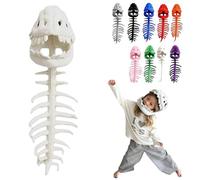 Dinosaur Skeleton Costume ，Cozy Dino Skeleton ，Huggable Softness 3D Skeleton Costume For Dress-Up, Parties & Photos (White, Big)