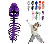 Dinosaur Skeleton Costume ，Cozy Dino Skeleton ，Huggable Softness 3D Skeleton Costume For Dress-Up, Parties & Photos (Purple, Big)