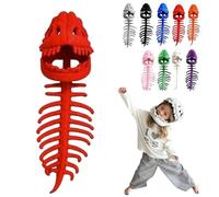 Dinosaur Skeleton Costume ，Cozy Dino Skeleton ，Huggable Softness 3D Skeleton Costume For Dress-Up, Parties & Photos (Red, Big)