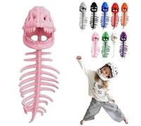 Dinosaur Skeleton Costume ，Cozy Dino Skeleton ，Huggable Softness 3D Skeleton Costume For Dress-Up, Parties & Photos (Pink, Big)