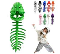 Dinosaur Skeleton Costume ，Cozy Dino Skeleton ，Huggable Softness 3D Skeleton Costume For Dress-Up, Parties & Photos (Green, Big)