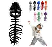 Dinosaur Skeleton Costume ，Cozy Dino Skeleton ，Huggable Softness 3D Skeleton Costume For Dress-Up, Parties & Photos (Black, Big)