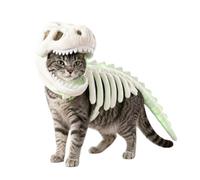 Dinosaur Skeleton Costume for Dogs, Luminous Halloween Outfit, Glow in the Dark, Fun Pet Dress-Up, Perfect for Small Pets, Halloween Party Wear, Spooky Dog Costume