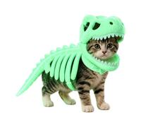 Dinosaur Skeleton Costume for Small Dogs and Cats, Glowing Pet Halloween Outfit, Perfect for Photography and Gatherings in Apartments, Farmhouses, Living Rooms