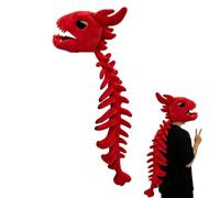 Dinosaur Skeleton Costume with Head Spine Halloween 3D Plush Wearable