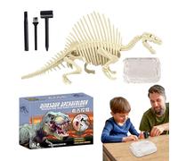 Dinosaur Skeleton Dig Up Kit - Excavator Toy, Archaeology Project | Ancient Bone Puzzle Play, History Explorer Gear, Educational with Hammer Chisel Brush for Home STEM Game, Birthday