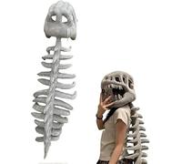 Dinosaur Skeleton Plush Costume, Dinosaur Skeleton Costume, Skeletons Dinosaurs Costumes, Realistic Dinosaurs Skeletons Costumes Set, Halloween DinosaurCostume Skull Cosplay Props (Adult)