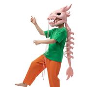 Dinosaur Skeleton Plush Costume - Fabric Construction with 3D Skull and Spine Details, Realistic Wearable Outfit, Soft Interactive Suit, Creature Cosplay Ensemble | For Children Awakening