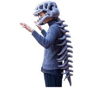 Dinosaur Skeleton Plush Costumes, Halloween Themed Dinosaur Skull Cosplay, Realistic Skeleton Outfit with Skull, for Kids Men Women Party Stage Performances A