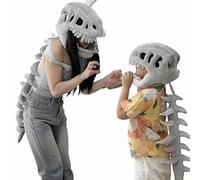 Dinosaur Skeleton Plush Costumes,Wearable Soft Fossil Outfit,Realistic Dinosaur Skeleton Costume, Cosplay Lightweight Dinosaur Fossil Jumpsuit,for Fancy Dress Parties Up for Kids Adults (75CM+116CM)