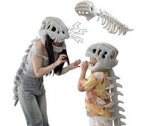 Dinosaur Skeleton Plush Costumes,Wearable Soft Fossil Outfit,Realistic Dinosaur Skeleton Costume,Halloween Cosplay Lightweight Dinosaur Fossil Jumpsuit,for Fancy Dress Parties (Small (75cm))