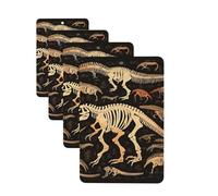 Dinosaur Skeleton Print Car Air Fresheners Cards Set of 4 Pieces Personalized Car Fresheners Gifts for Men Women Auto Aromatherapy Tablets Hanging Scented Cards for Wardrobe Bathroom