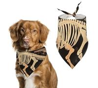 Dinosaur Skeleton Print Dog Bandanas for Feeding Grooming, Triangle Pet Bibs for Cats & Dogs Washable Fashion Pets Scarf for Party Travel 27.6 X 11.8 Inch