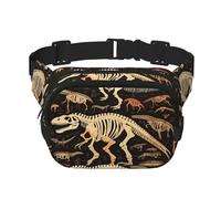 Dinosaur Skeleton Print Fanny Pack Adjustable Crossbody Bag Large Waist Bag Travel Belt Bag Unisex Bum Bag