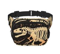 Dinosaur Skeleton Print Fanny Pack For Women Waterproof Adjustable Belt Bags Waist Pack Fashion Casual Crossbody Bags Bum Bag For Running Workout Hiking Traveling, Black, One Size