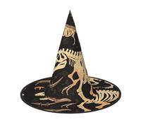 Dinosaur Skeleton Print Halloween Witch Hats 2 Pcs, Witches Hat Mens Womens Floating Hats Costume Accessories Indoor Outdoor Halloween Decorations For Porch Yard Indoor Outdoor Decor Party Supplies