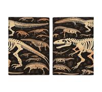 Dinosaur Skeleton Print Passport Holder Leather Passport Wallet Cover Case Passport Protective Cover Cute Passport Book Holder Slim Credit Card Holder Travel Accessories for Women Men