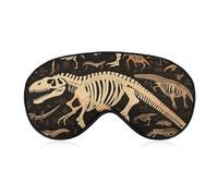 Dinosaur Skeleton Print Sleep Mask for Women Men, Soft Eye Mask with Adjustable Strap for Sleeping, Light Blocking Travel Blindfold for Nap Comfortable Eye Cover for Home Office