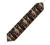 Dinosaur Skeleton Print Table Runner for Dining Table, Short Plush Runners Washable & Durable Tablerunner Modern Home Decor for Wedding, Kitchen, Holiday 178*33cm