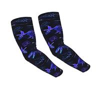 Dinosaur Skeleton Seamless Grunge Unisex Uv Sun Protection Arm Sleeves 19 Inch Cooling Ice Silk Arm Cover For Sport Gardening Farm