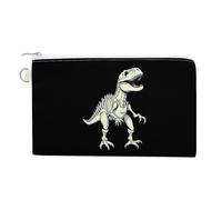 Dinosaur Skeleton T-Rex Animals Coin Purse Cute Change Pouch Wallet Clutch Bag with Zip