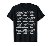 Dinosaur Skeleton Types Paleontology Fossil Anatomy Chart T-Shirt