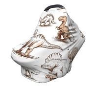 Dinosaur Sketch Nursing Cover 360° Full Coverage Cute Stretch Scarf for Breastfeeding and Car Seat Cover Fit for Most Pushchairs and Prams