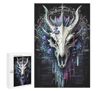 Dinosaur Skull Coding Glitch - Decorative Jigsaw for Grown-Ups, 1000 PCS, Home Décor Activity, with A Decorative Finished Picture